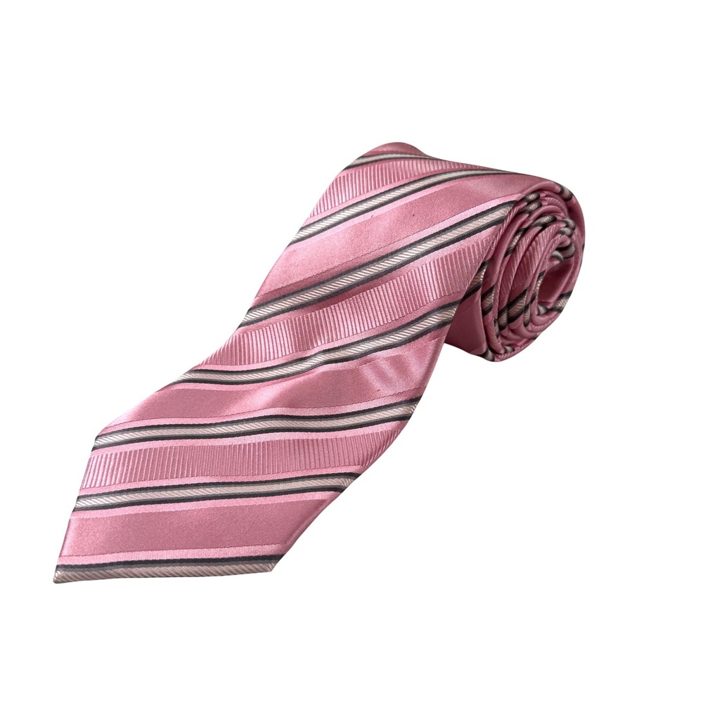 Donald J. Trump Signature Collection Pink Striped Silk Tie Men's Neckwear